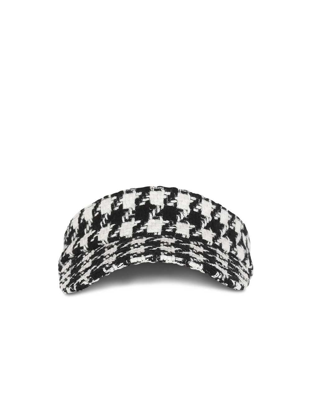 Balmain Houndstooth Print Visor Cap Black | WCYRBGE-69