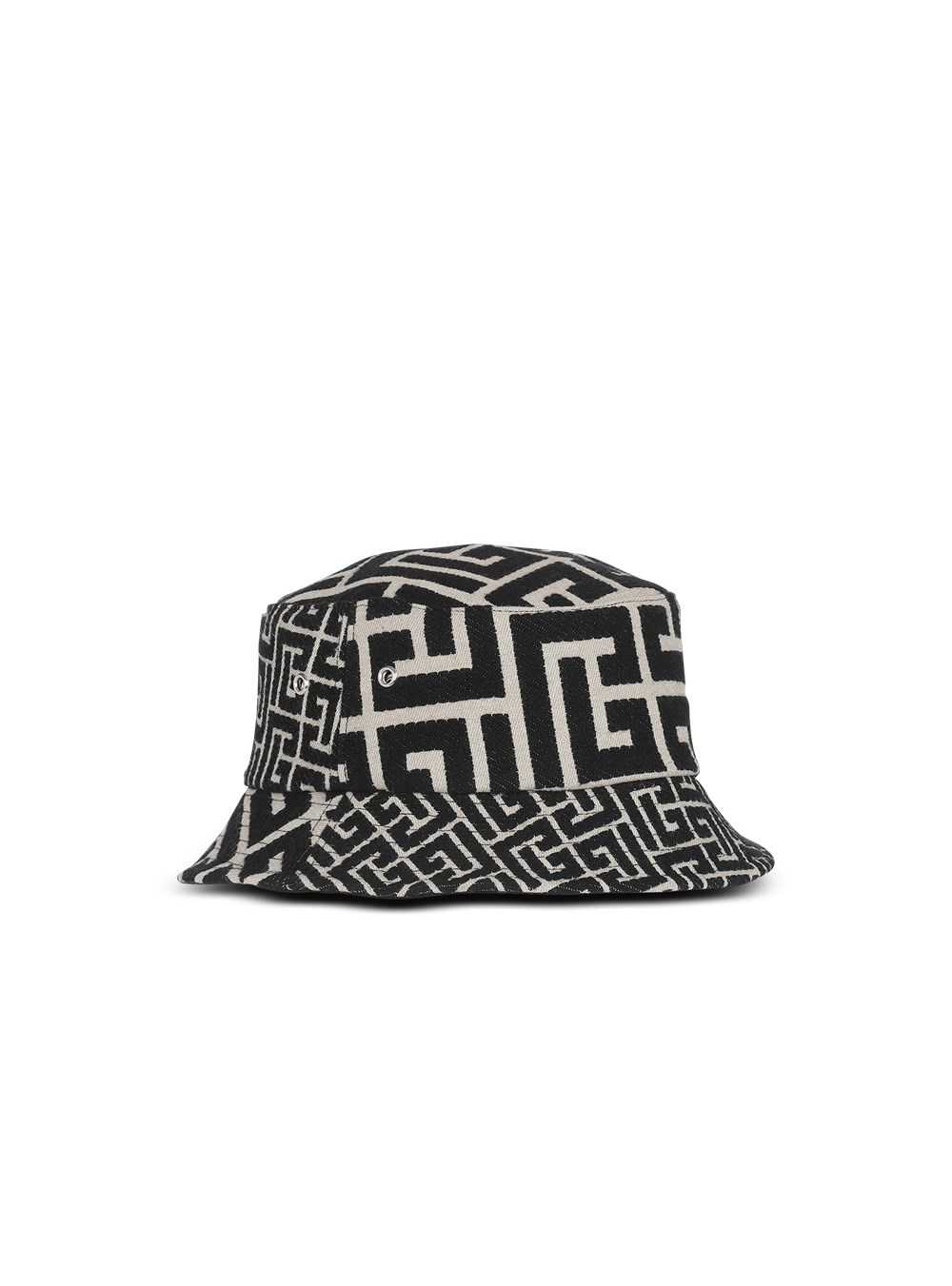 Balmain Jacquard Bucket Hat With Balmain Monogram Black | UDVIHAG-32