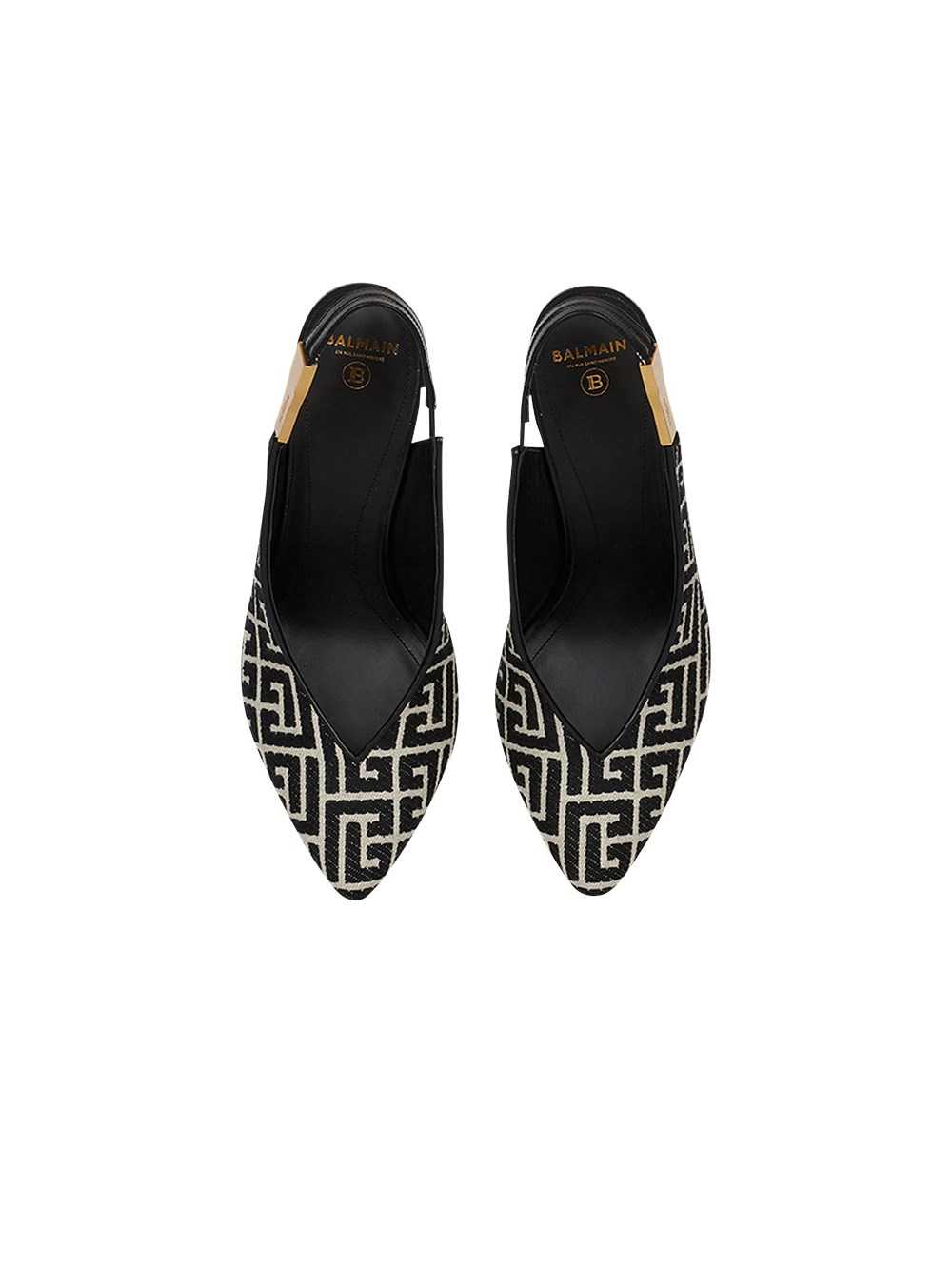 Balmain Jacquard Needlepoint Tara Pumps With Balmain Monogram Black | TDQMCRP-75