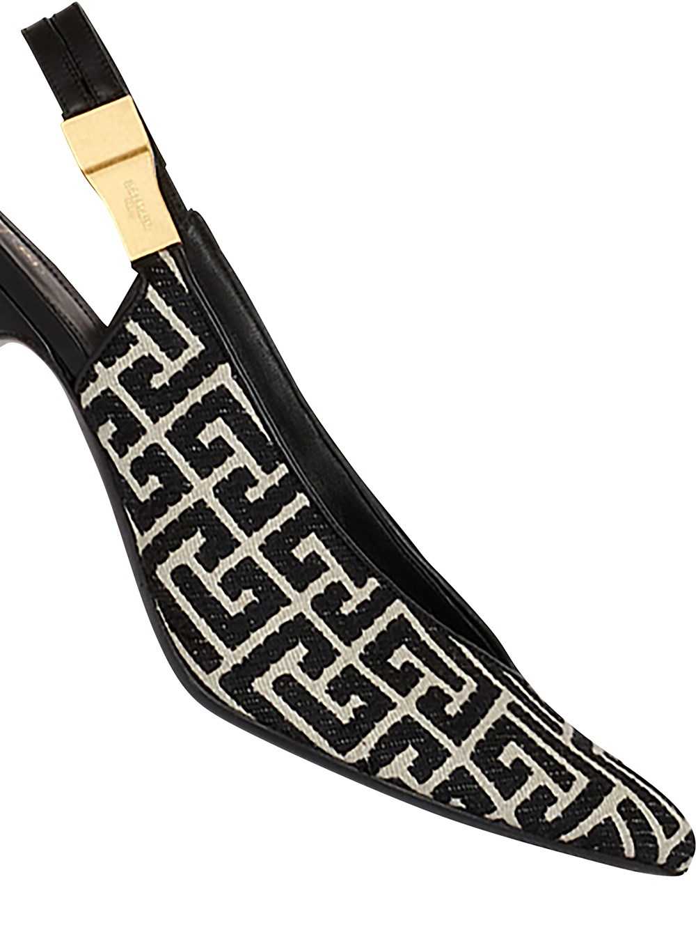 Balmain Jacquard Needlepoint Tara Pumps With Balmain Monogram Black | TDQMCRP-75