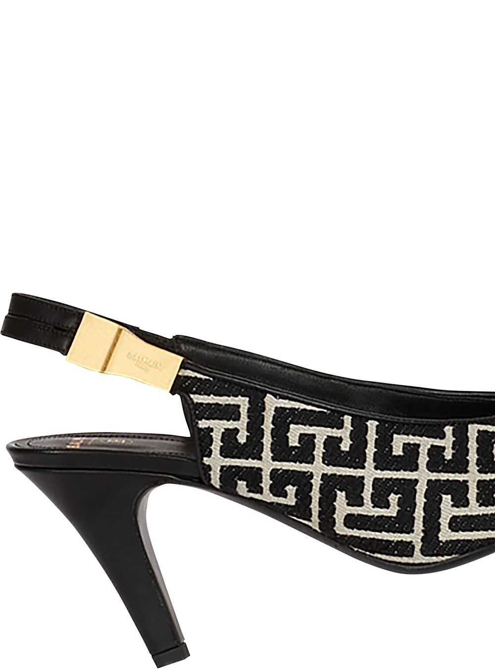 Balmain Jacquard Needlepoint Tara Pumps With Balmain Monogram Black | TDQMCRP-75