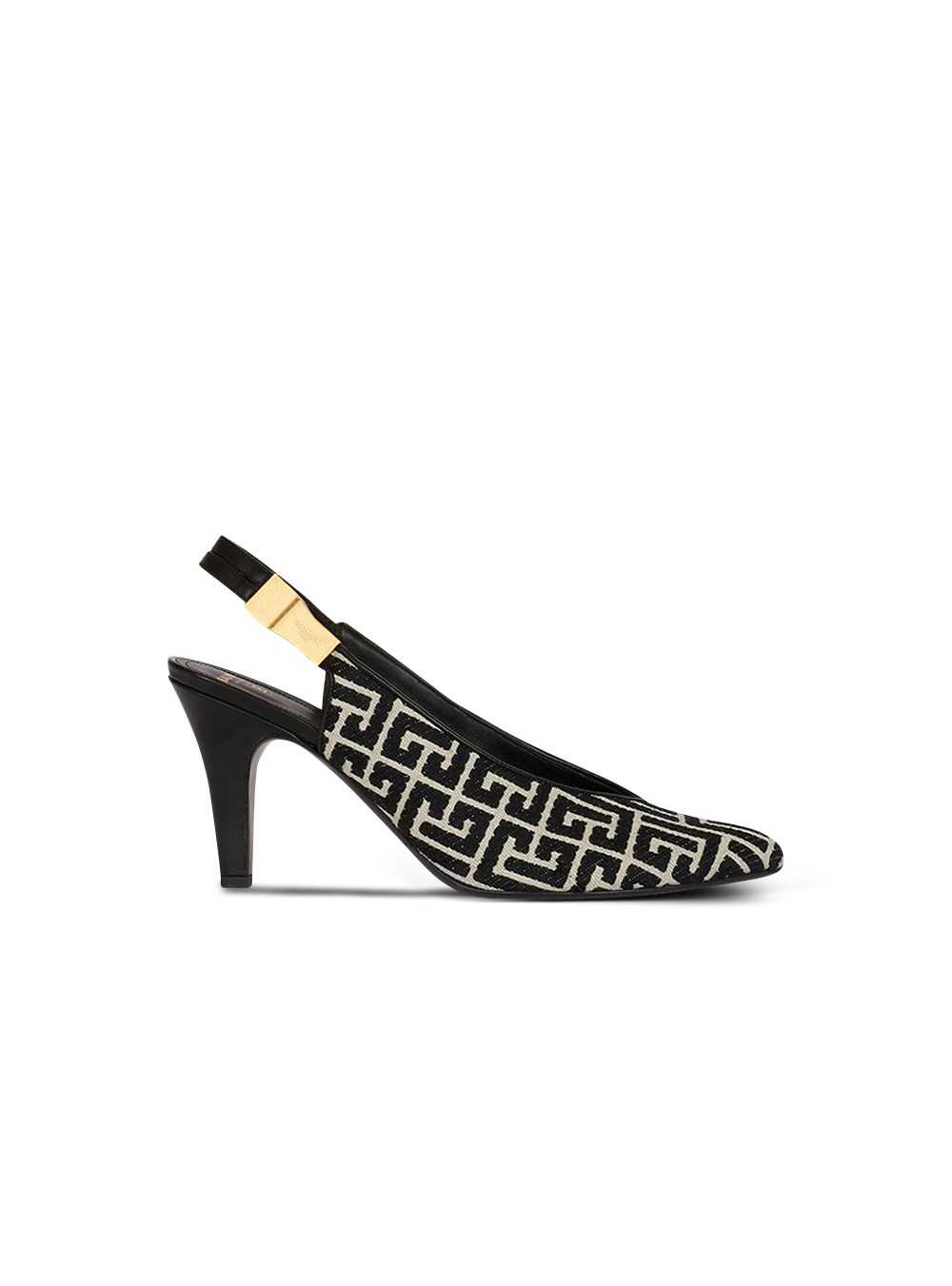 Balmain Jacquard Needlepoint Tara Pumps With Balmain Monogram Black | TDQMCRP-75