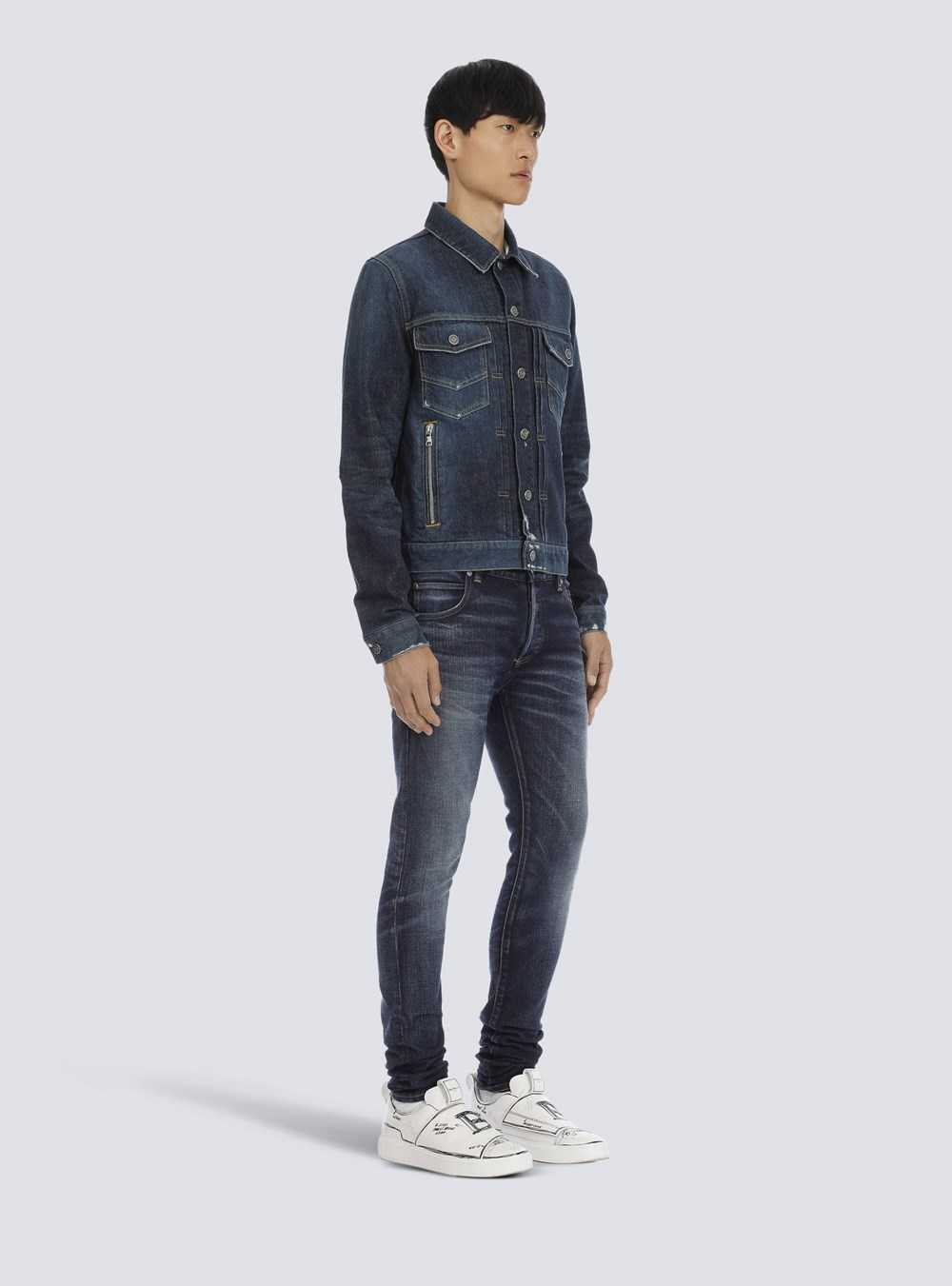 Balmain Jean Jacket Navy | NEHGQAY-93