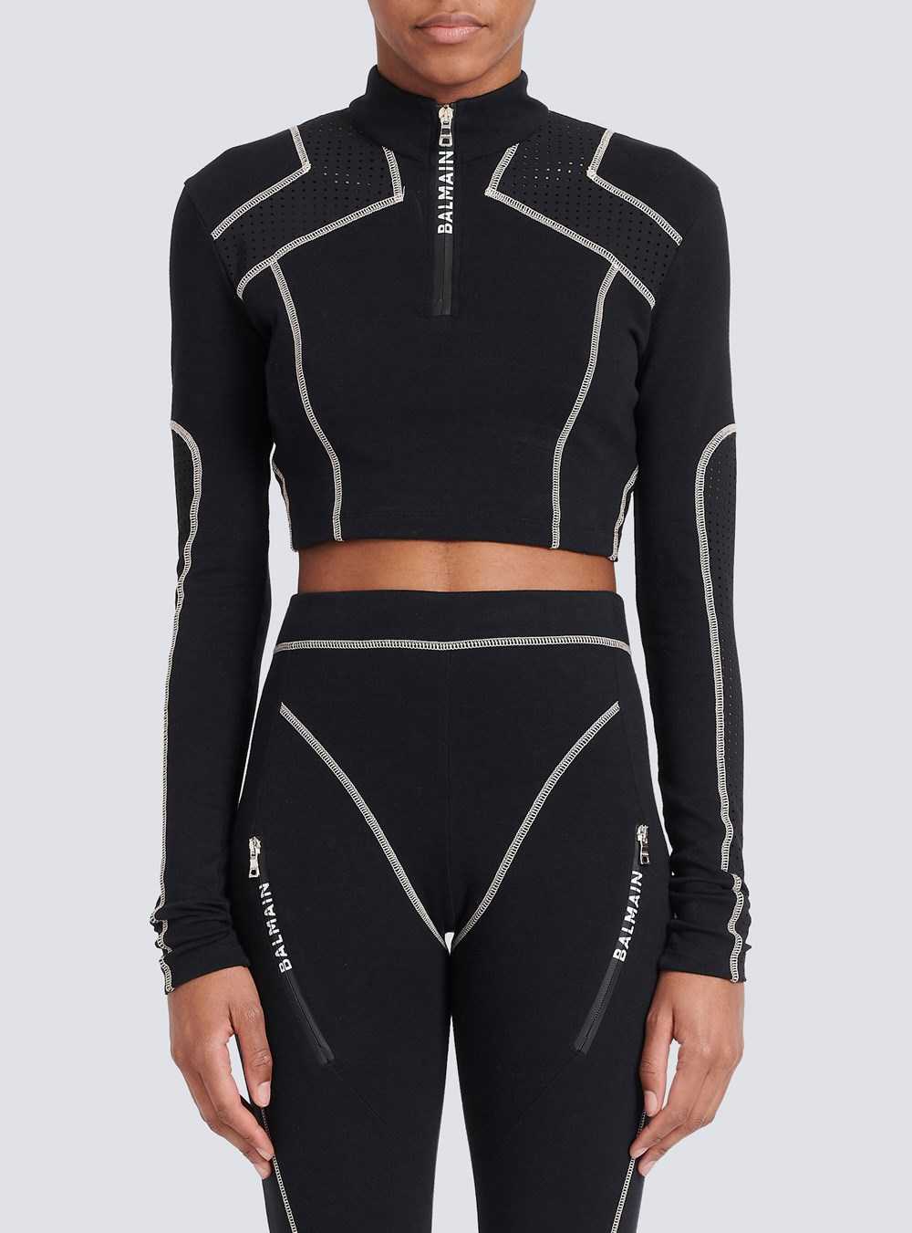 Balmain Jersey Crop Top Black | IJOBNRS-45