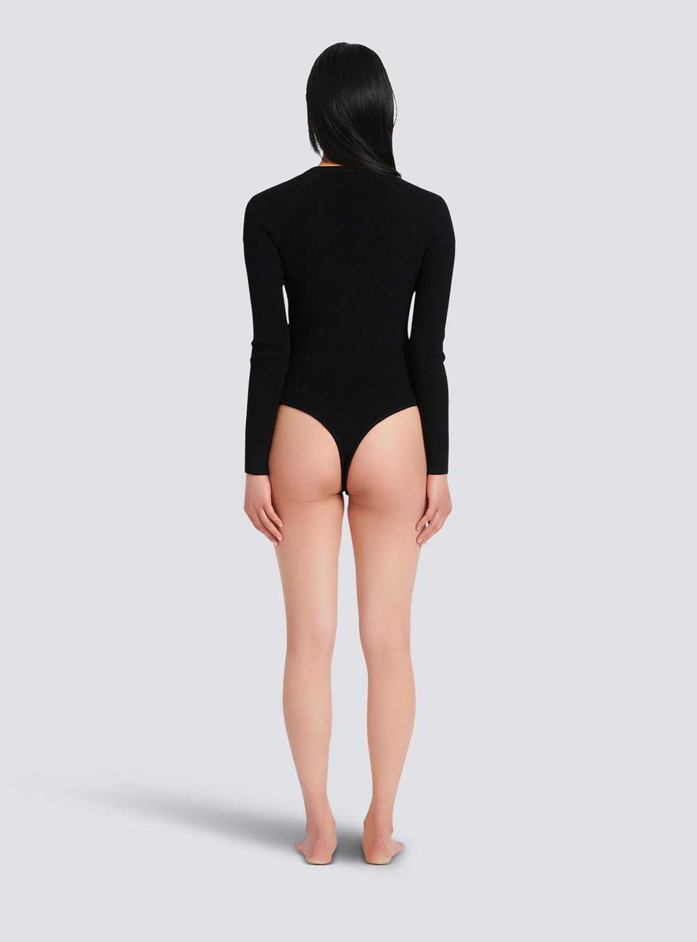 Balmain Knit Bodysuit Black | CEYMQHN-57