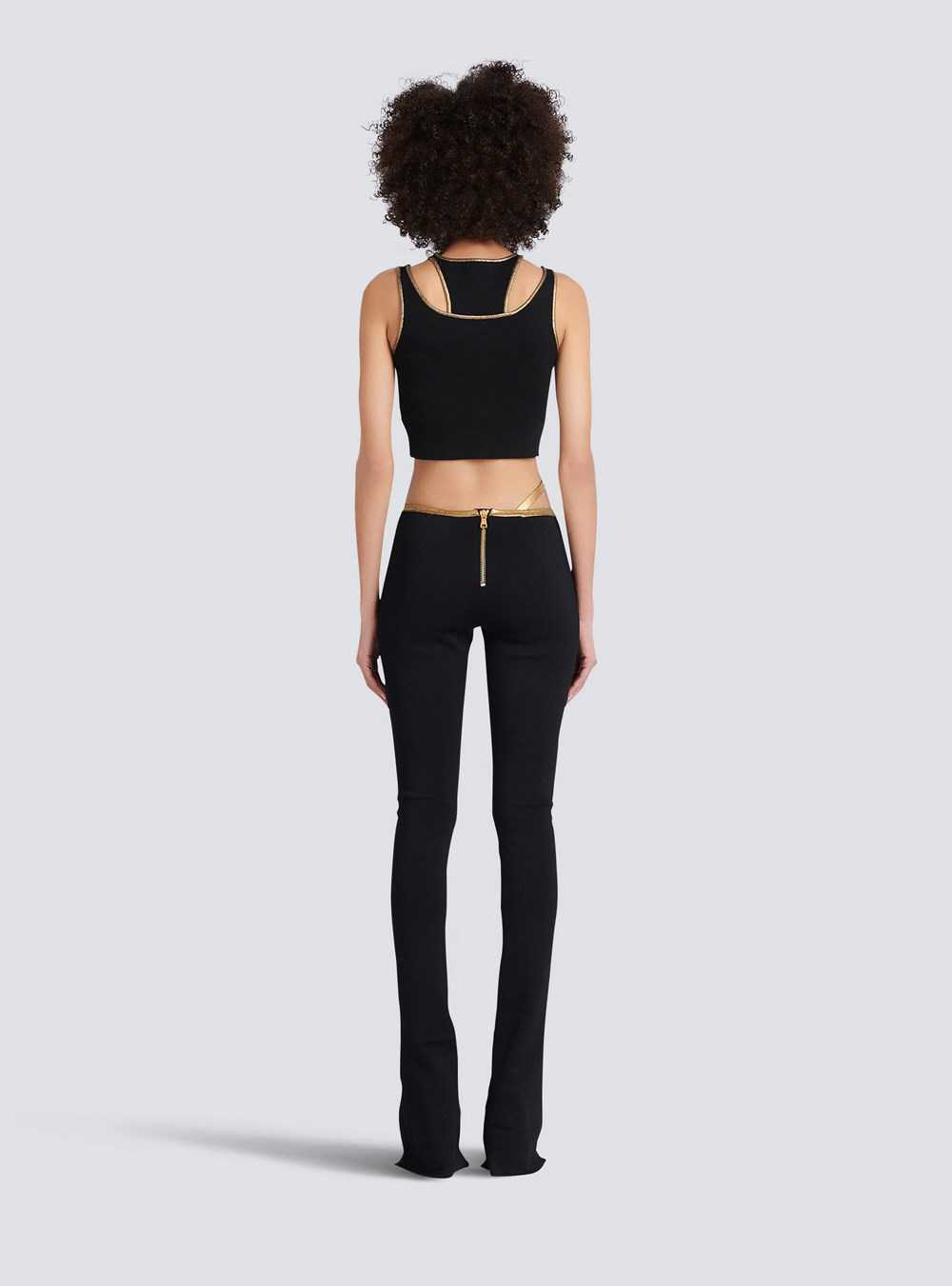 Balmain Knit Bootcut Pants Black | RMBPLHV-37