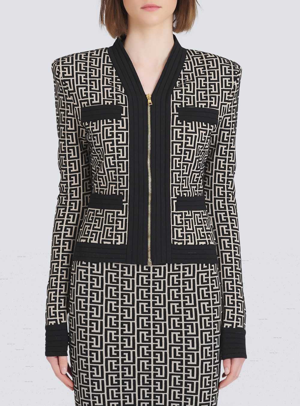 Balmain Knit Cardigan With Balmain Monogram Black | GMPHIBR-61