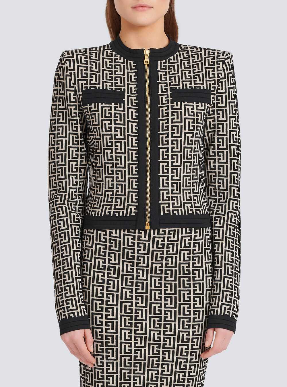 Balmain Knit Cardigan With Balmain Monogram Black | WGLFAUY-20