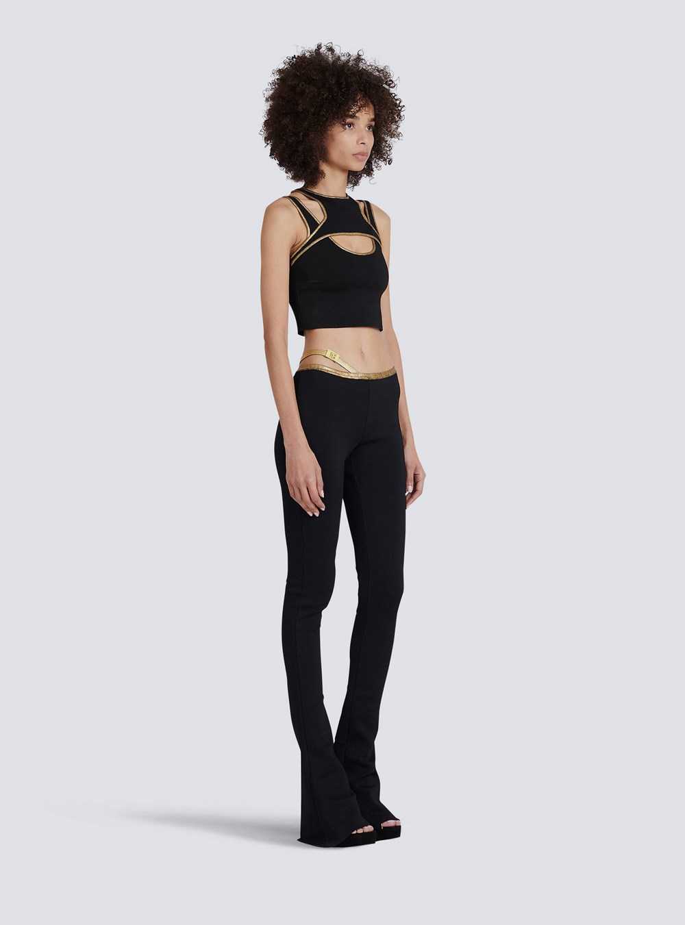 Balmain Knit Crop Top Black | FJBOVSH-97