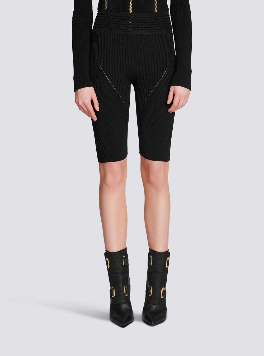 Balmain Knit Cycling Shorts Black | IRPGUVX-60