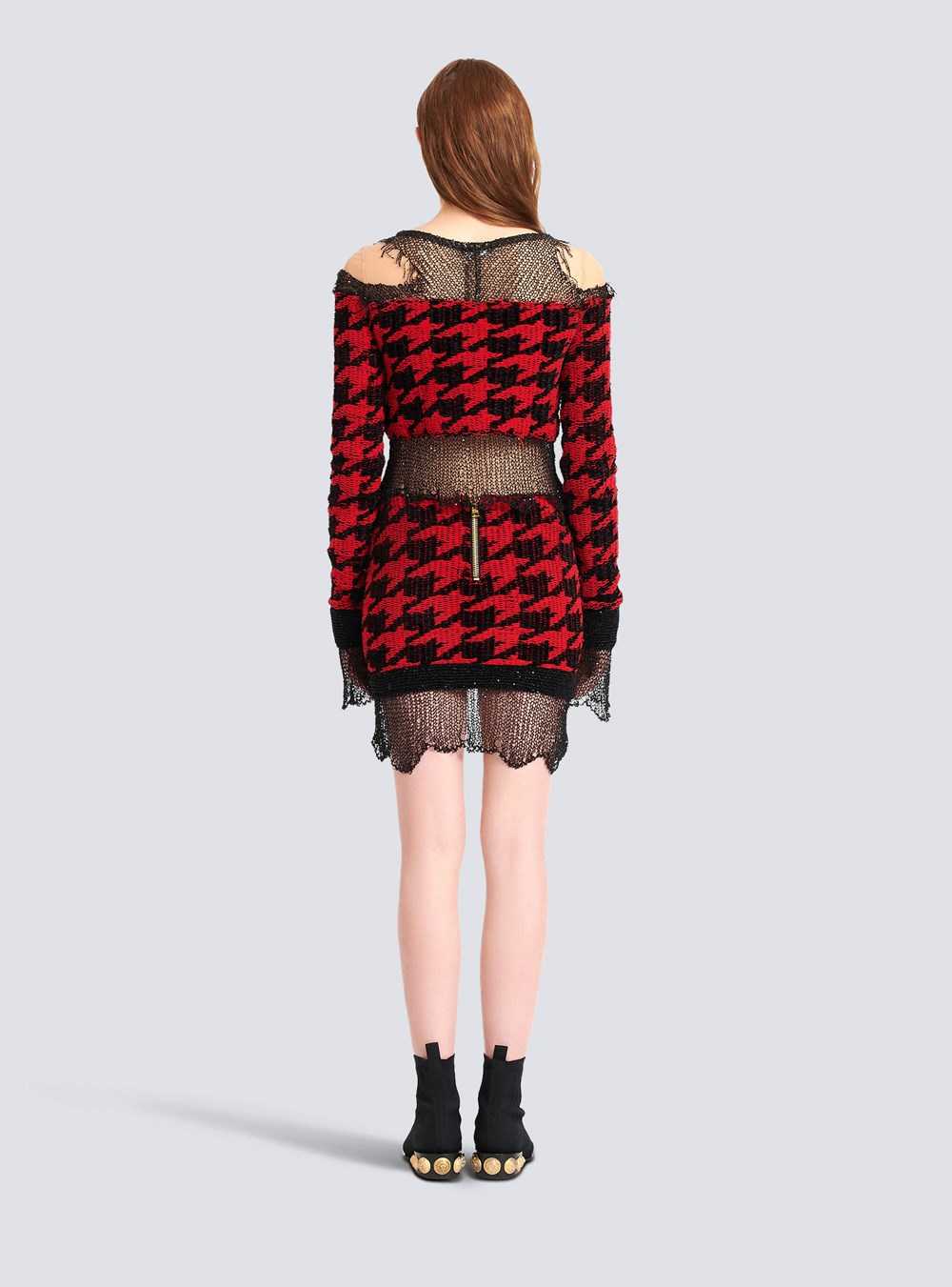 Balmain Knit Destroyed Skirt Red | KOEGSVX-34