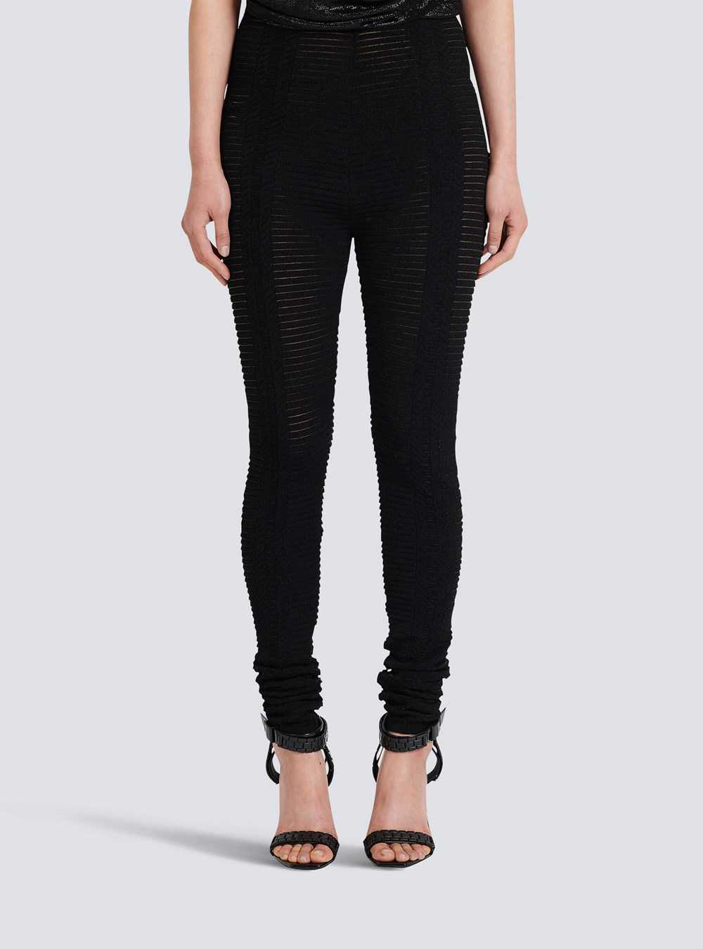 Balmain Knit Leggings Black | PIGAHUR-74