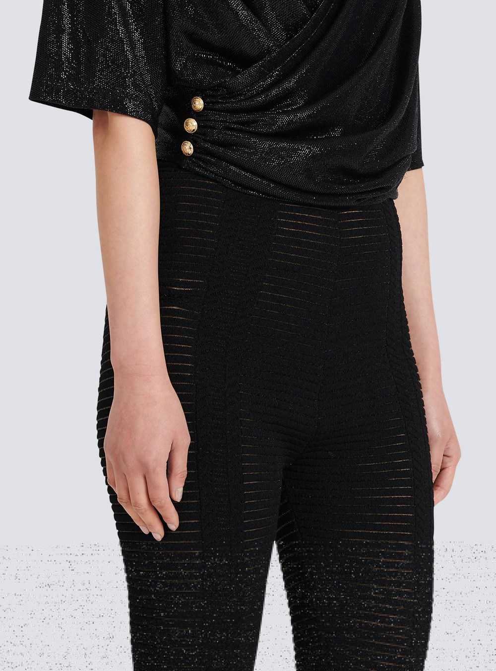 Balmain Knit Leggings Black | PIGAHUR-74