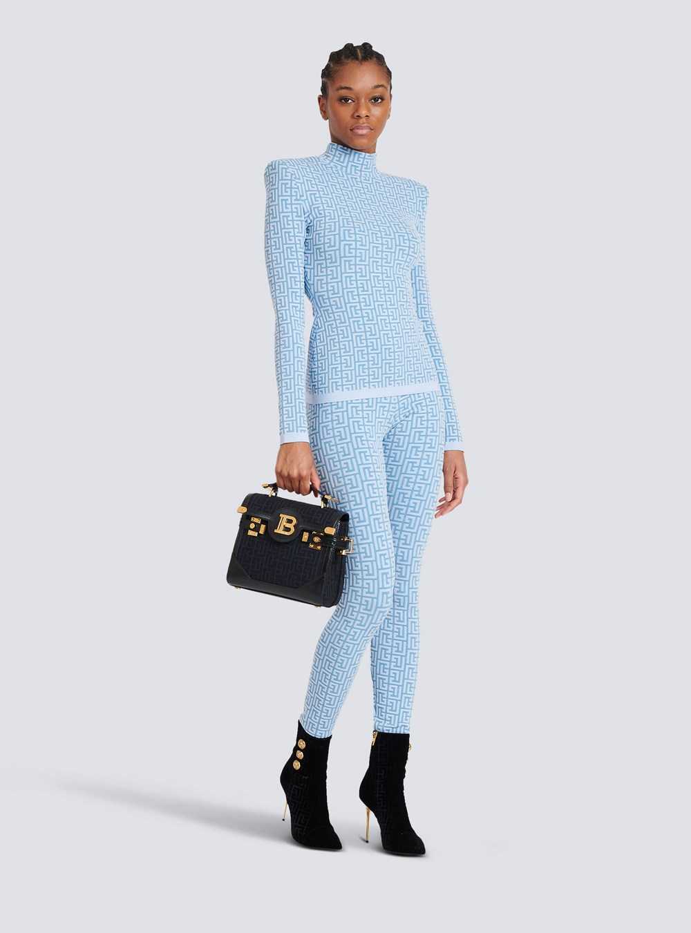 Balmain Knit Leggings With Balmain Monogram Blue | UOPEGIS-91