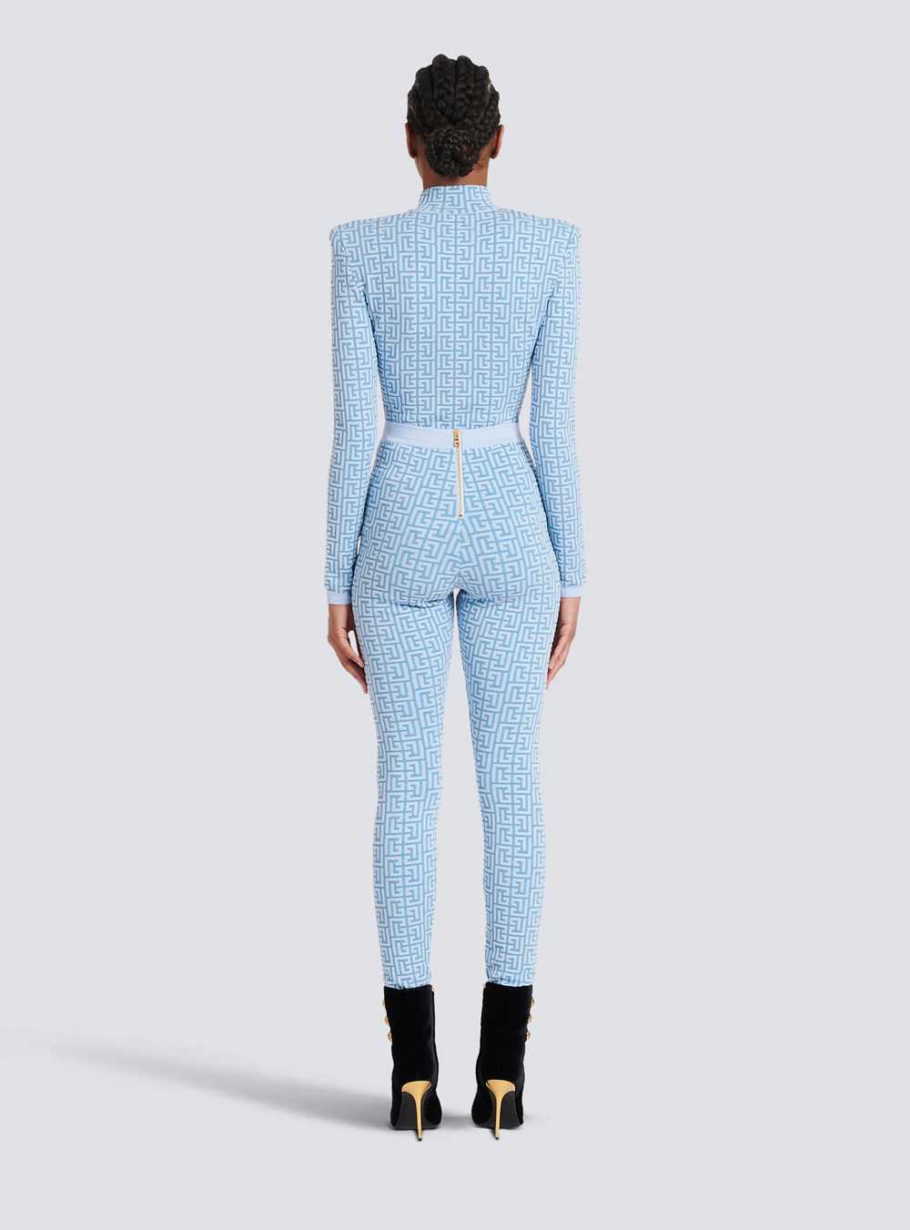 Balmain Knit Leggings With Balmain Monogram Blue | UOPEGIS-91