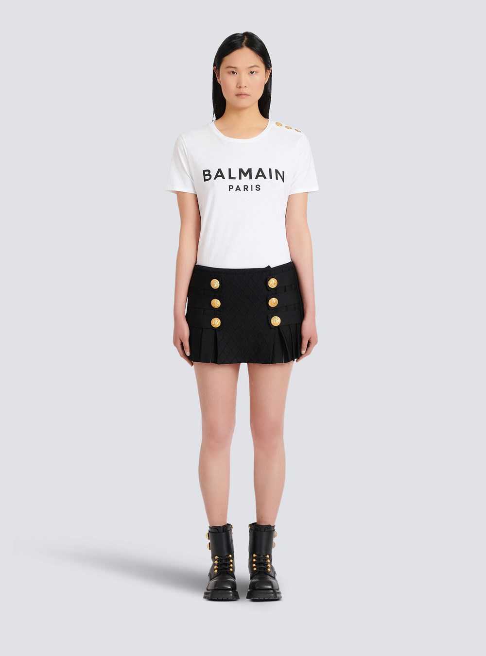 Balmain Knit Pleated Skirt Black | GQACSDR-71