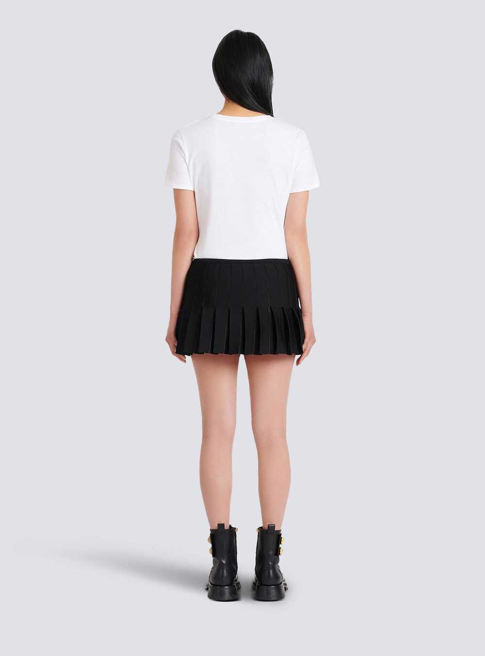 Balmain Knit Pleated Skirt Black | GQACSDR-71