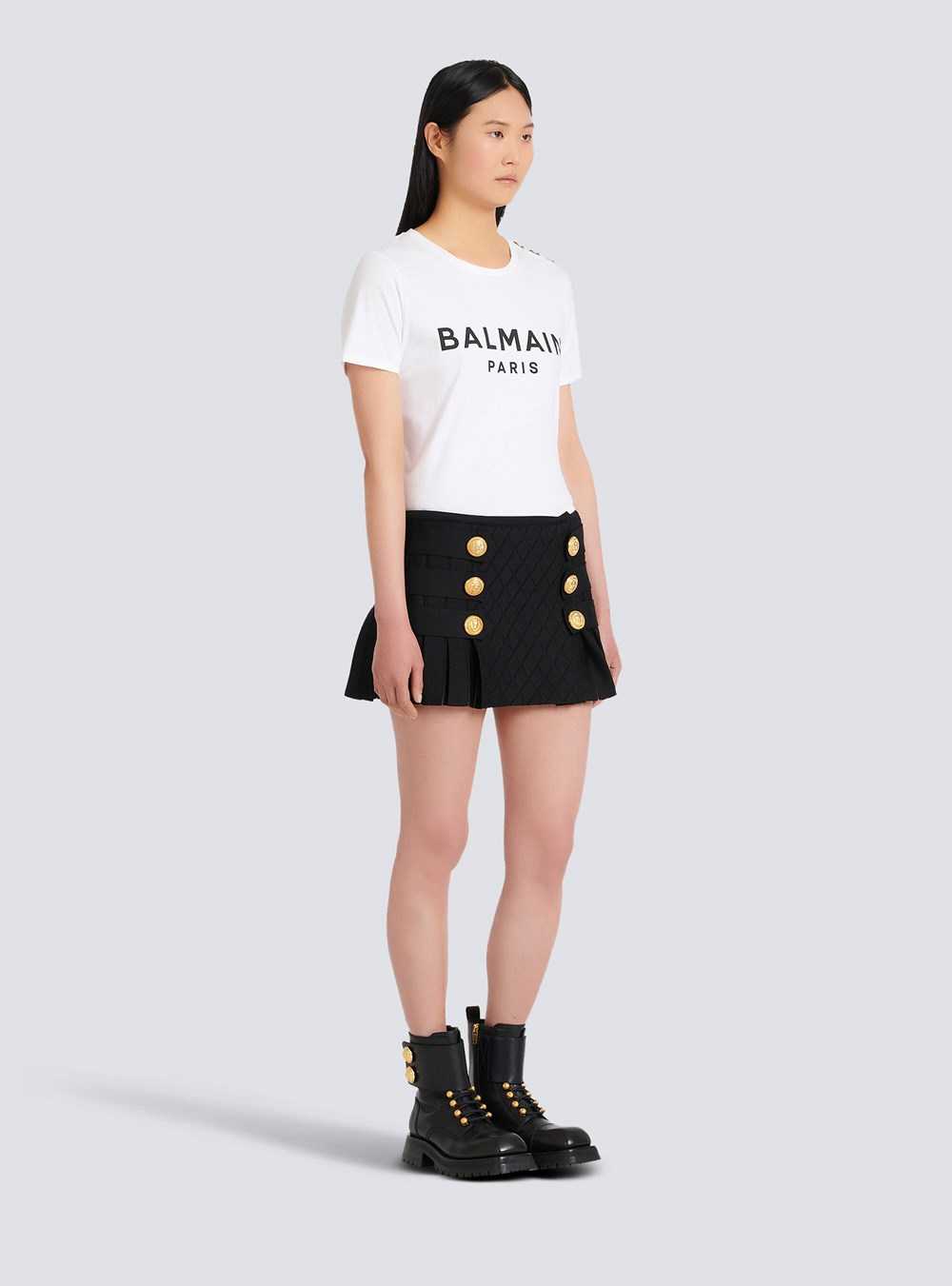 Balmain Knit Pleated Skirt Black | GQACSDR-71