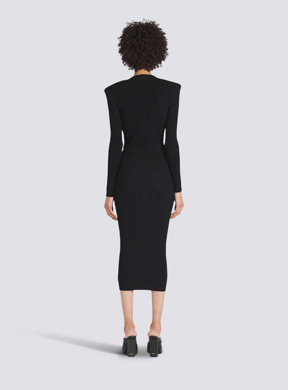 Balmain Knit Skirt With Double-buttoned Fastening Black | SDAPBYC-27