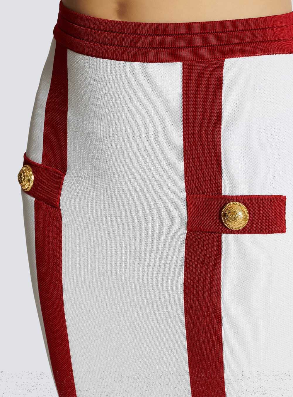 Balmain Knit Skirt With Gold-tone Buttons Red | HYPEGTQ-43