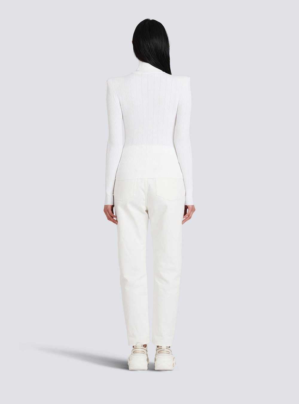 Balmain Knit Sweater With Gold-tone Buttons White | ANSLPIO-02