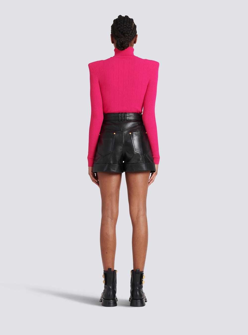 Balmain Knit Sweater With Gold-tone Buttons Pink | FQUKHIX-08