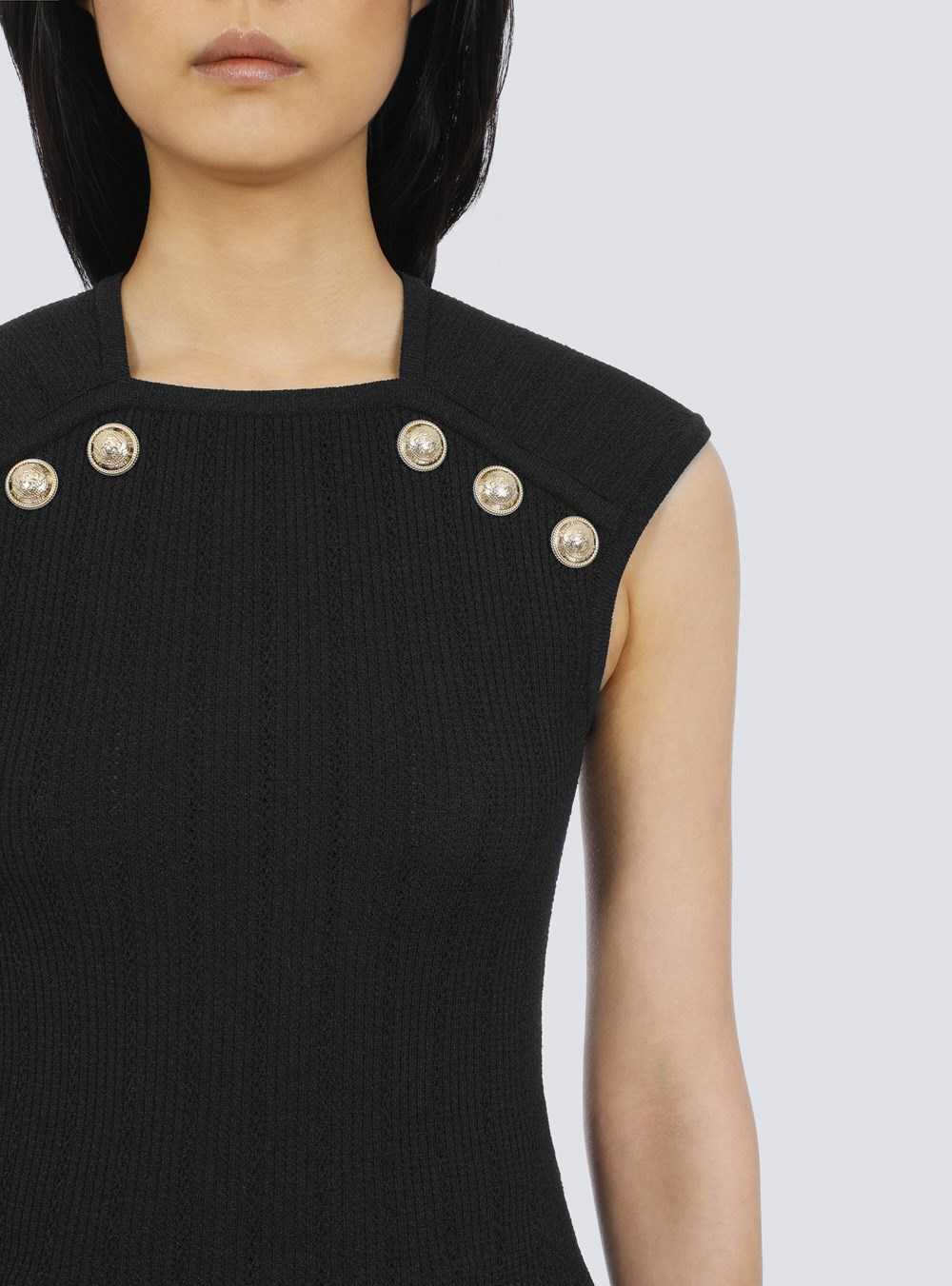 Balmain Knit Top With Gold-tone Buttons Black | OTZGLWV-68