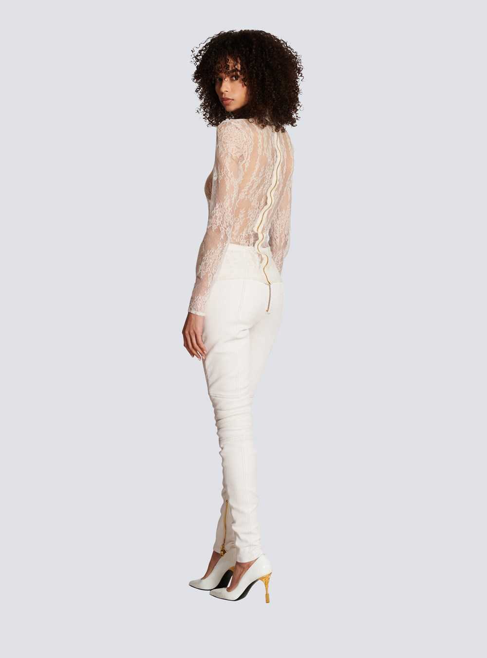 Balmain Lace Top White | BXNSWAC-29