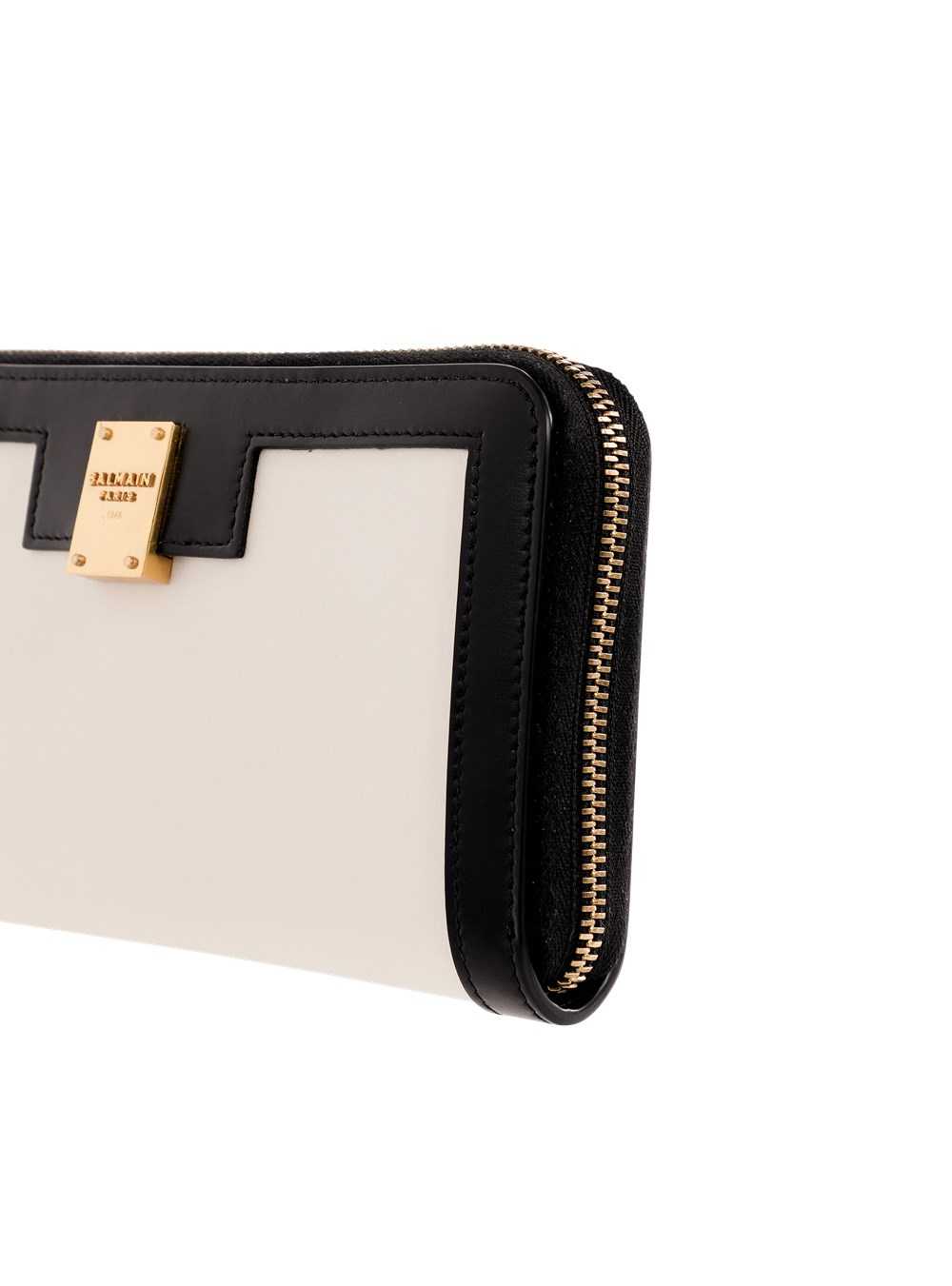 Balmain Leather 1945 Zipped Wallet White | ZBDXSQF-81