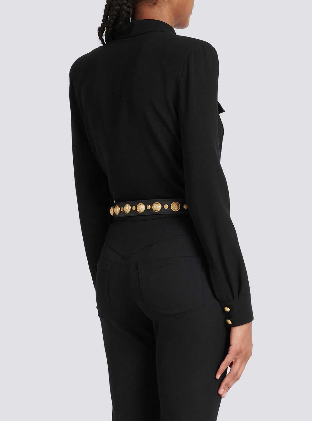 Balmain Leather And Gold-tone Coin Belt Belt Black | GSRLVDZ-71