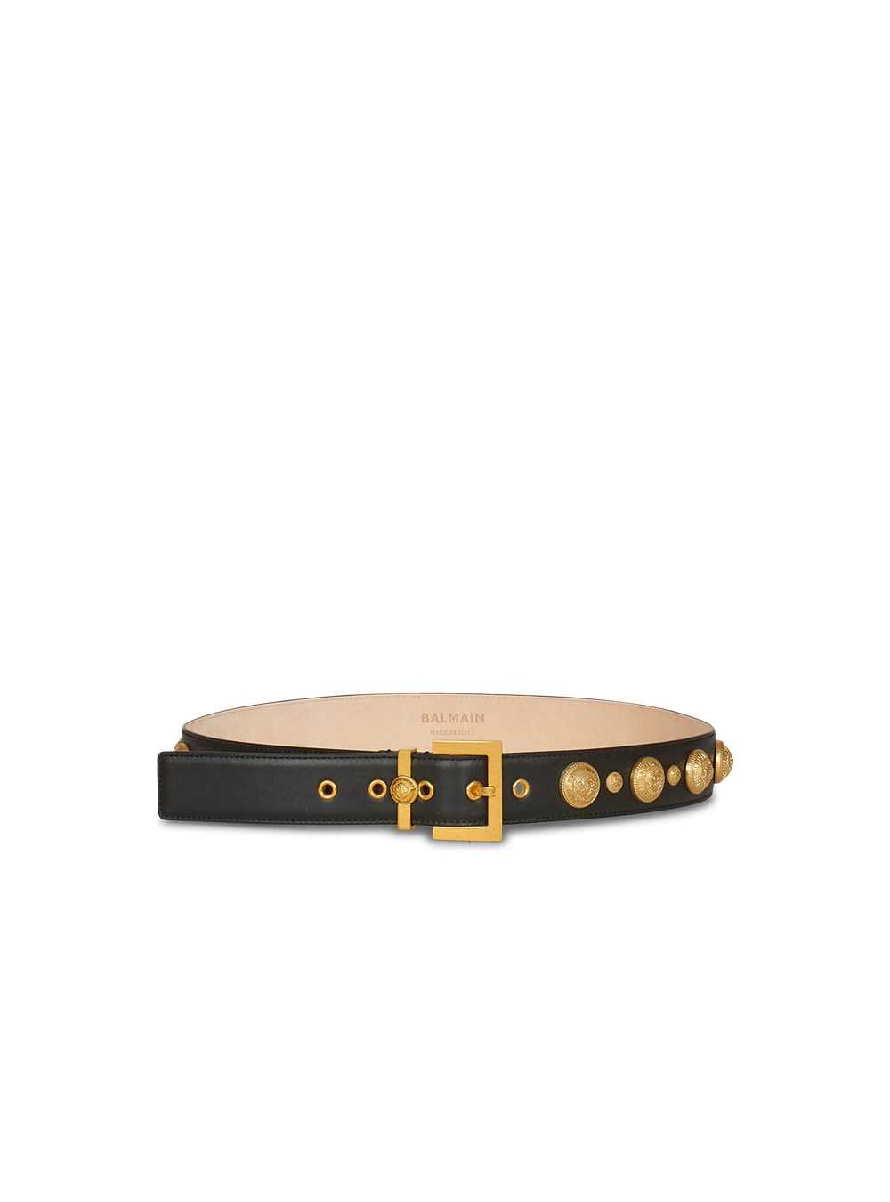 Balmain Leather And Gold-tone Coin Belt Belt Black | GSRLVDZ-71