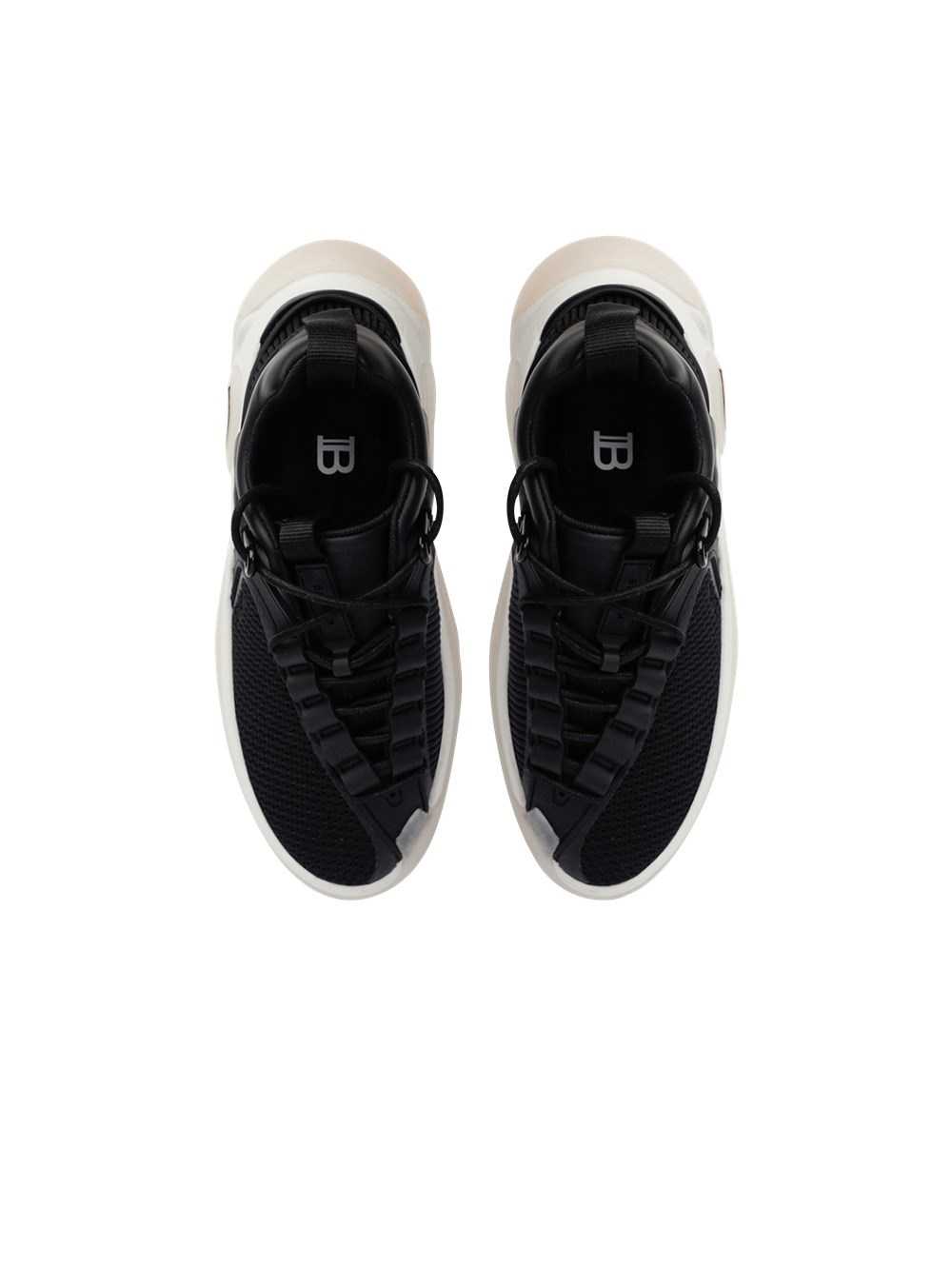 Balmain Leather And Mesh B-runner Sneakers Black | QFWJCSB-62