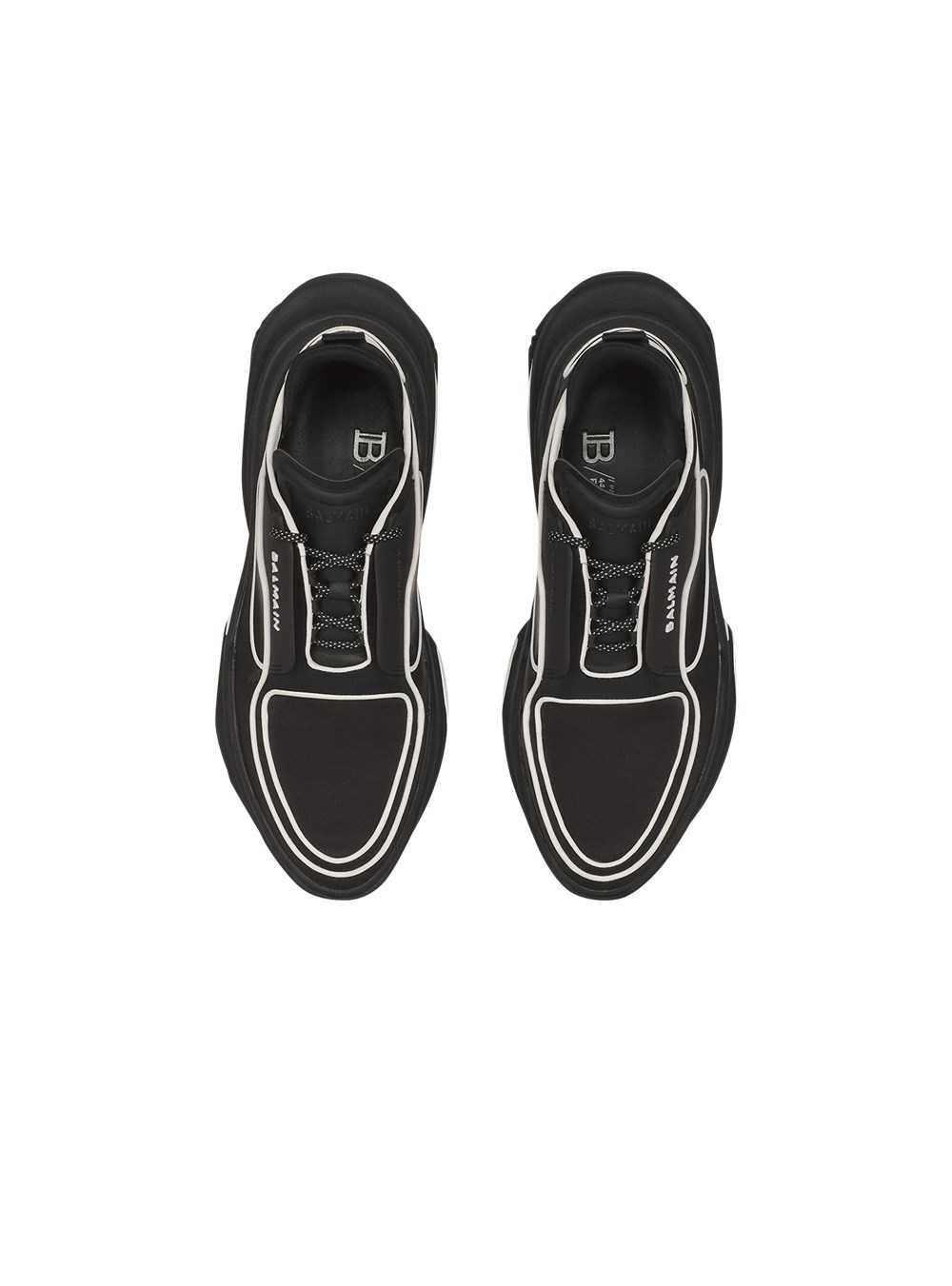 Balmain Leather And Neoprene B-bold Low-top Sneakers Black | ERNACQD-61