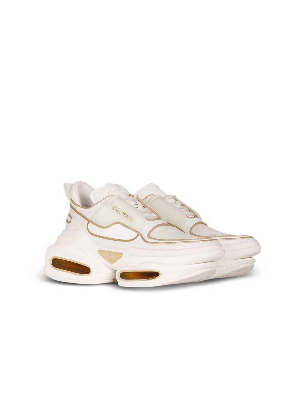 Balmain Leather And Neoprene B-bold Low-top Sneakers White | XCLIESK-69