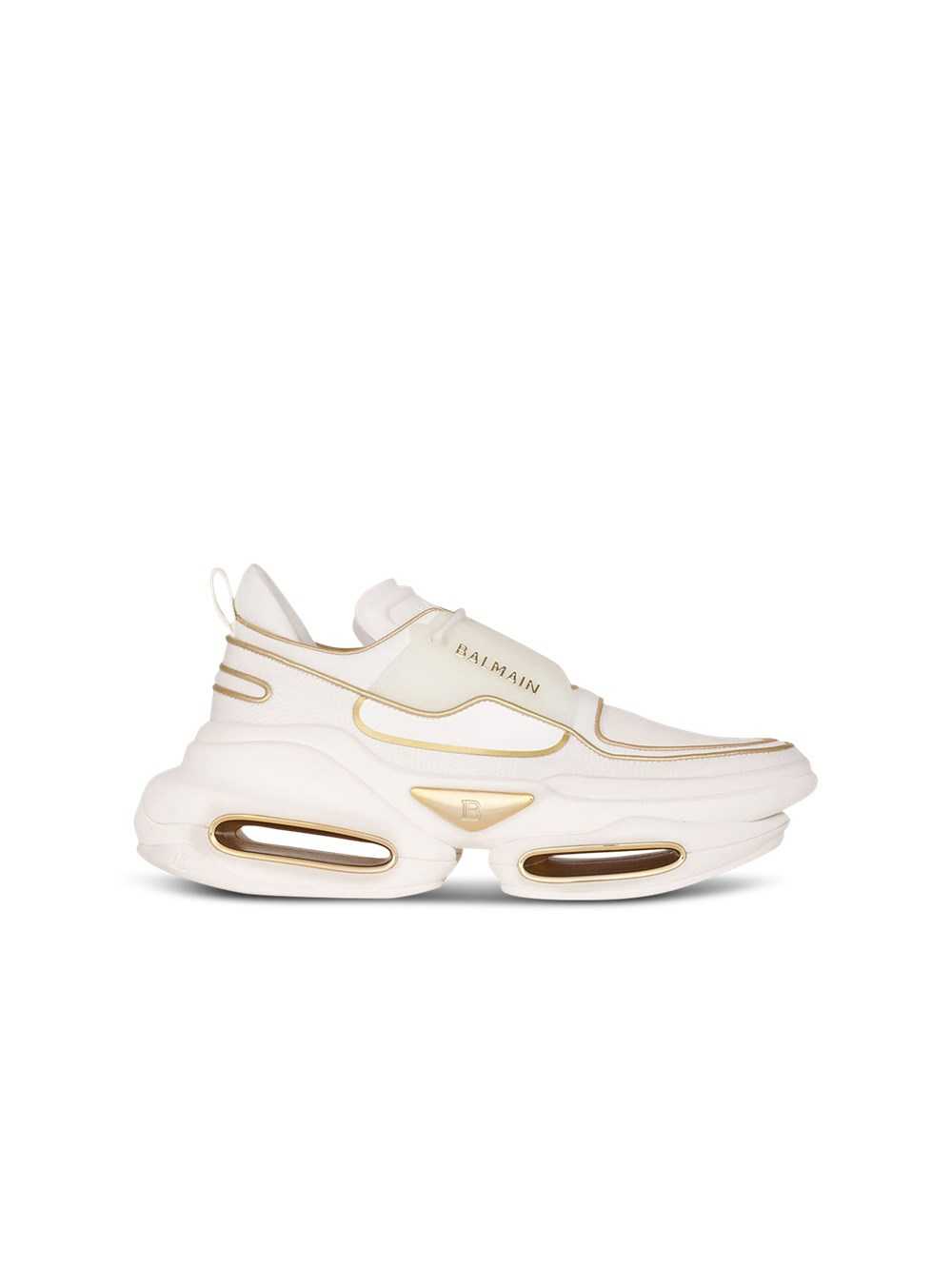 Balmain Leather And Neoprene B-bold Low-top Sneakers White | XCLIESK-69