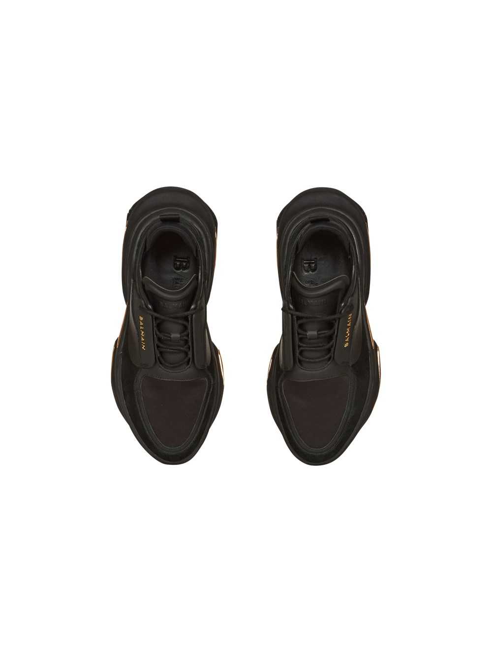 Balmain Leather And Suede B-bold Low-top Sneakers Black | AEDTPNV-04