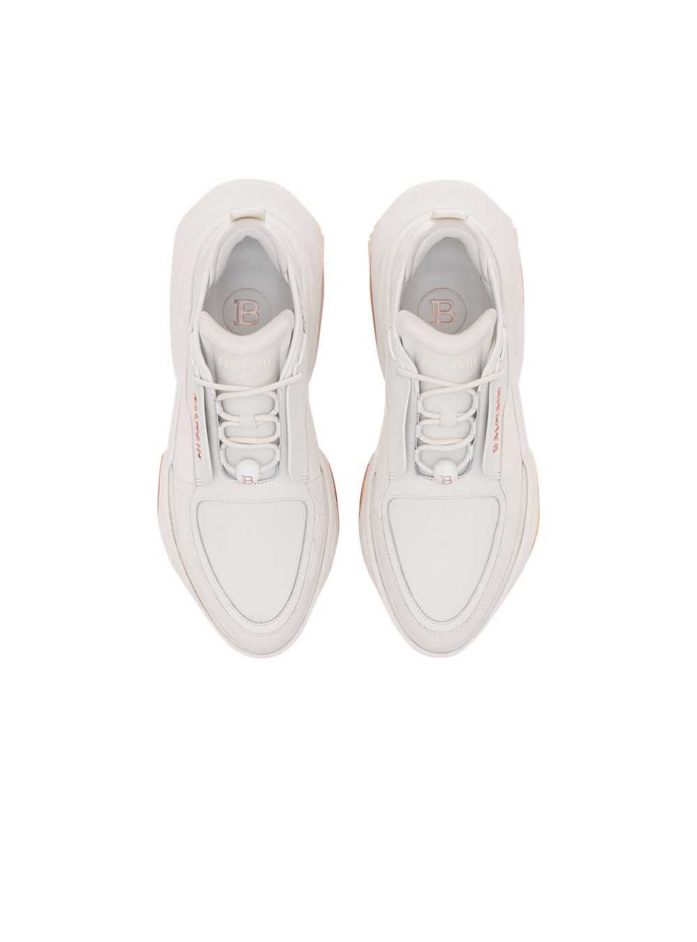 Balmain Leather And Suede B-bold Low-top Sneakers White | HUJZPDG-56