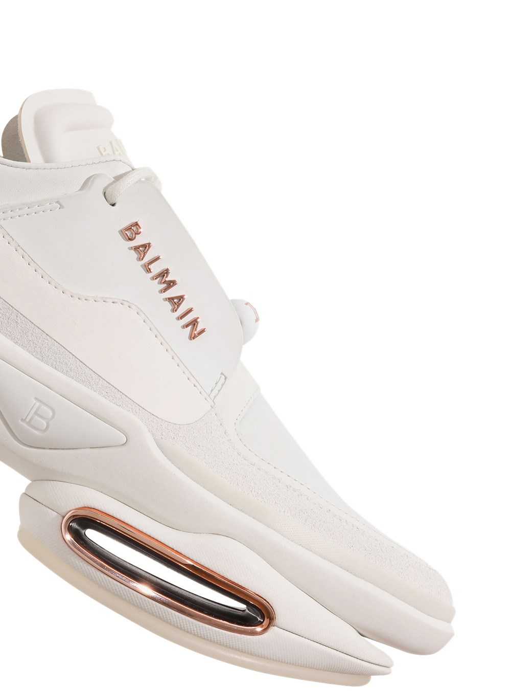 Balmain Leather And Suede B-bold Low-top Sneakers White | HUJZPDG-56