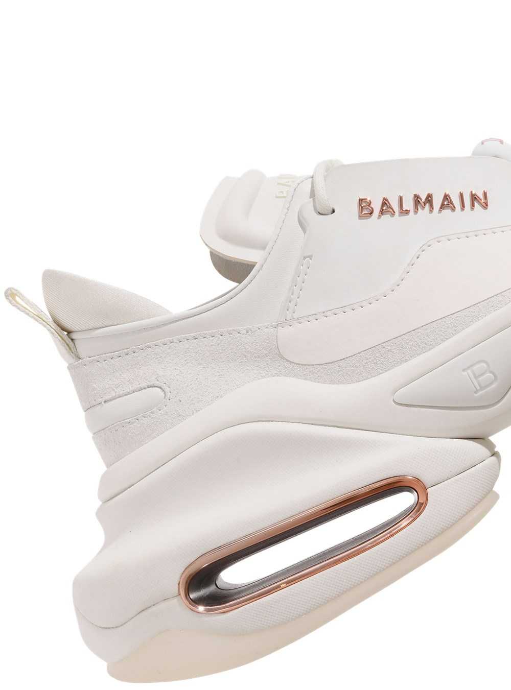 Balmain Leather And Suede B-bold Low-top Sneakers White | HUJZPDG-56