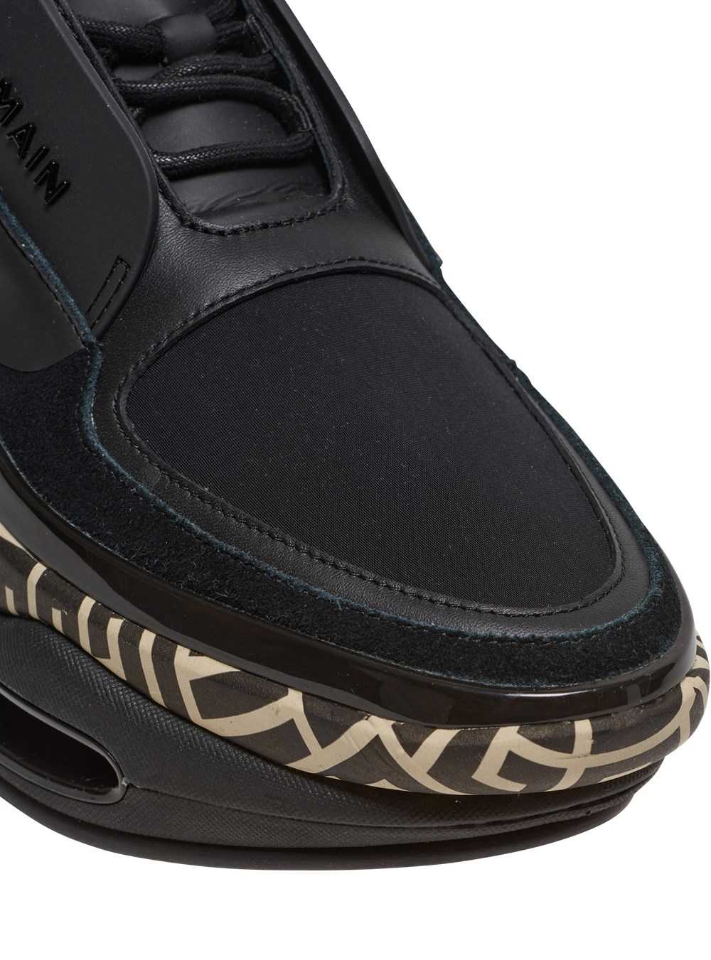 Balmain Leather And Suede B-bold Low-top Trainers With Monogram Print Black | TEDSBMJ-36