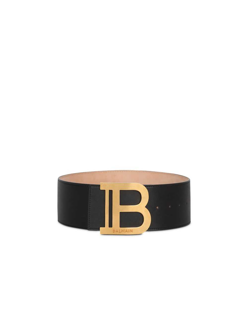 Balmain Leather B-belt Belt Black | RGNCIUL-34