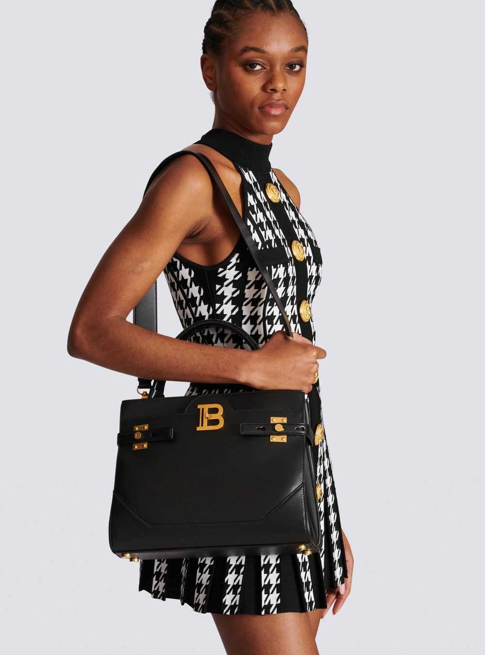 Balmain Leather B-buzz Top Handle Bag Black | EJFGLDQ-63