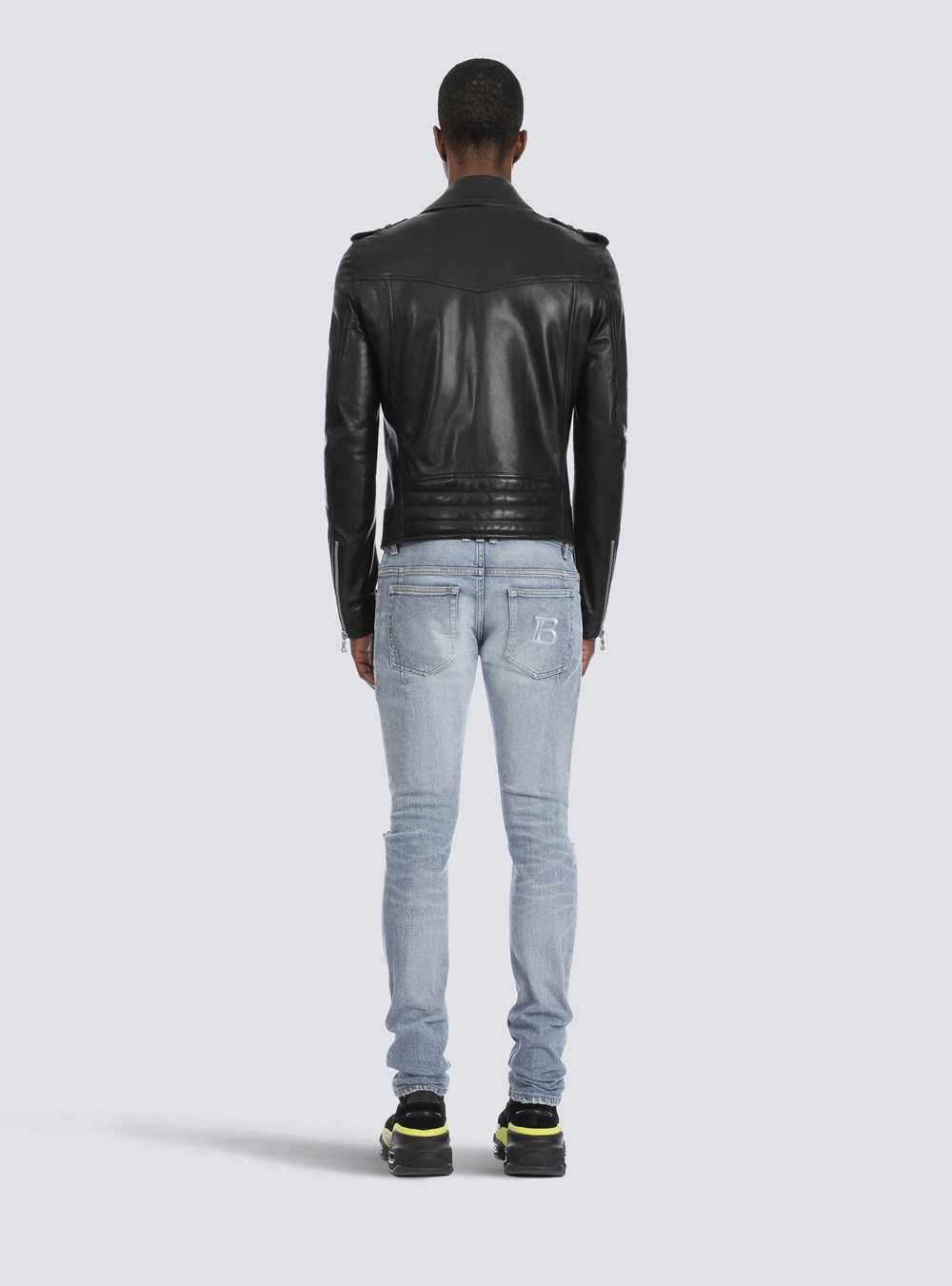 Balmain Leather Biker Jacket Black | TZGNQOC-26