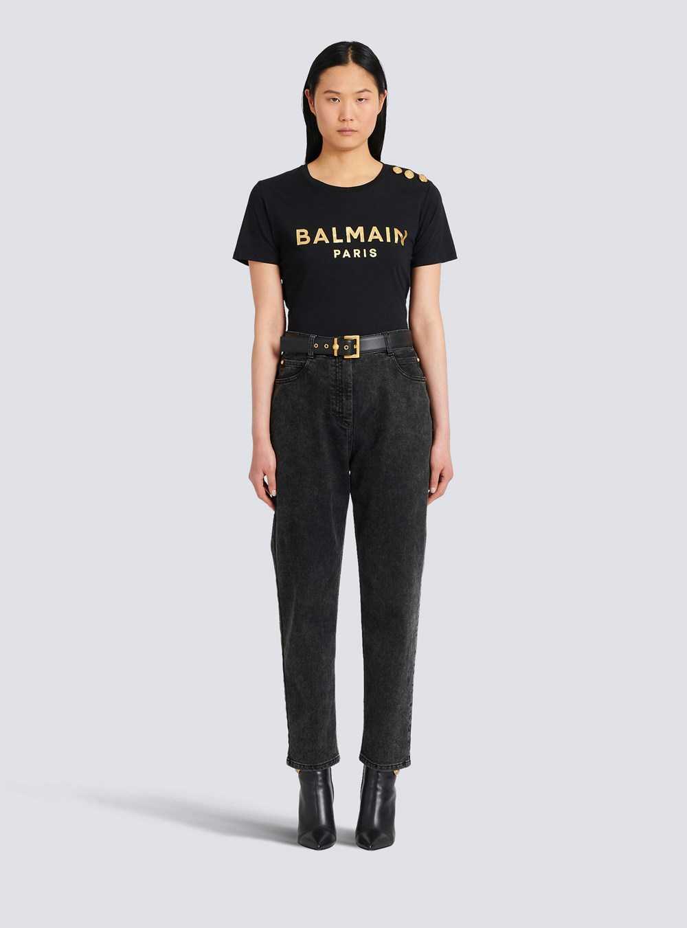 Balmain Leather Coin Belt Belt Black | XUISBVC-16