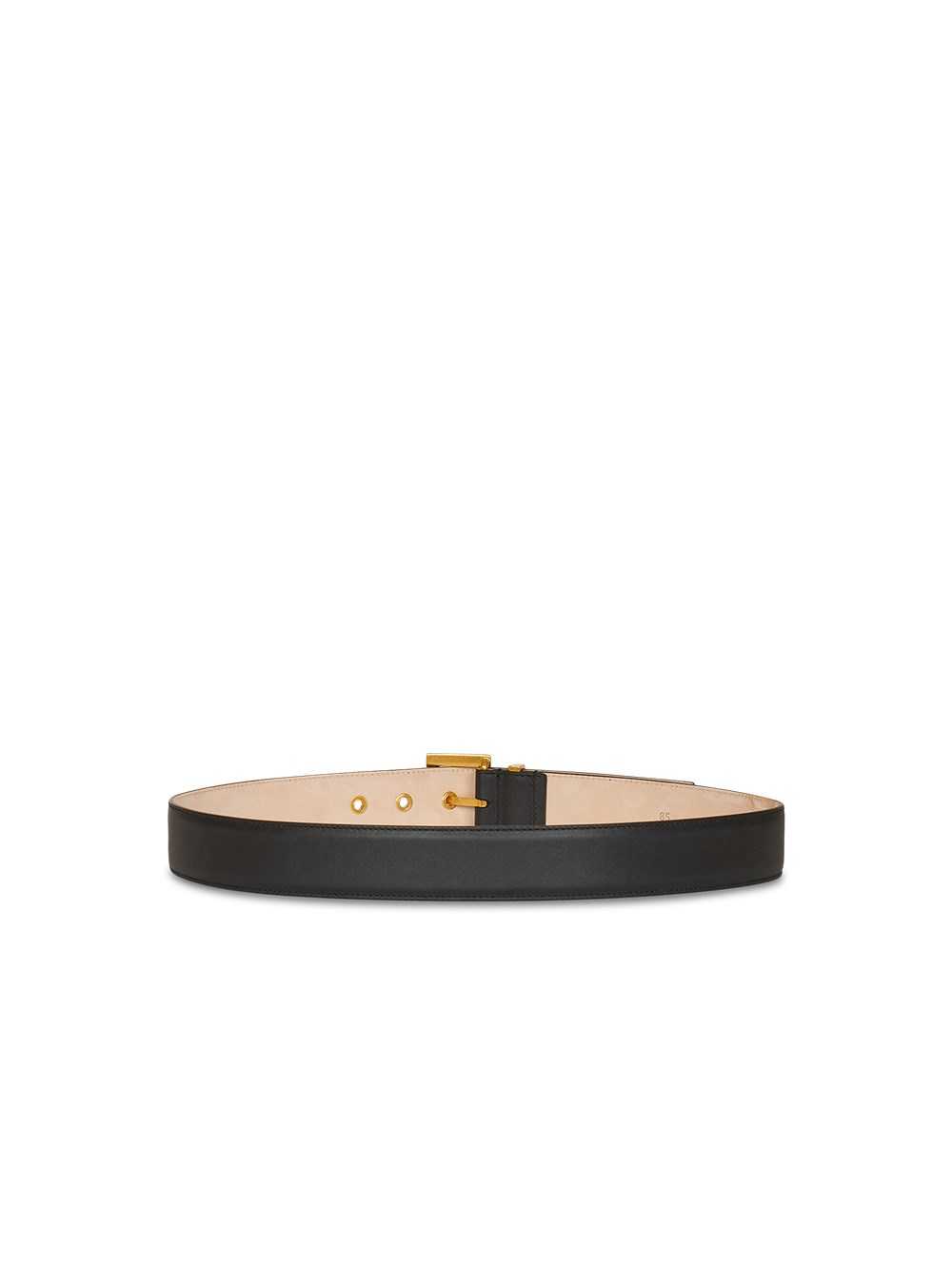 Balmain Leather Coin Belt Belt Black | XUISBVC-16