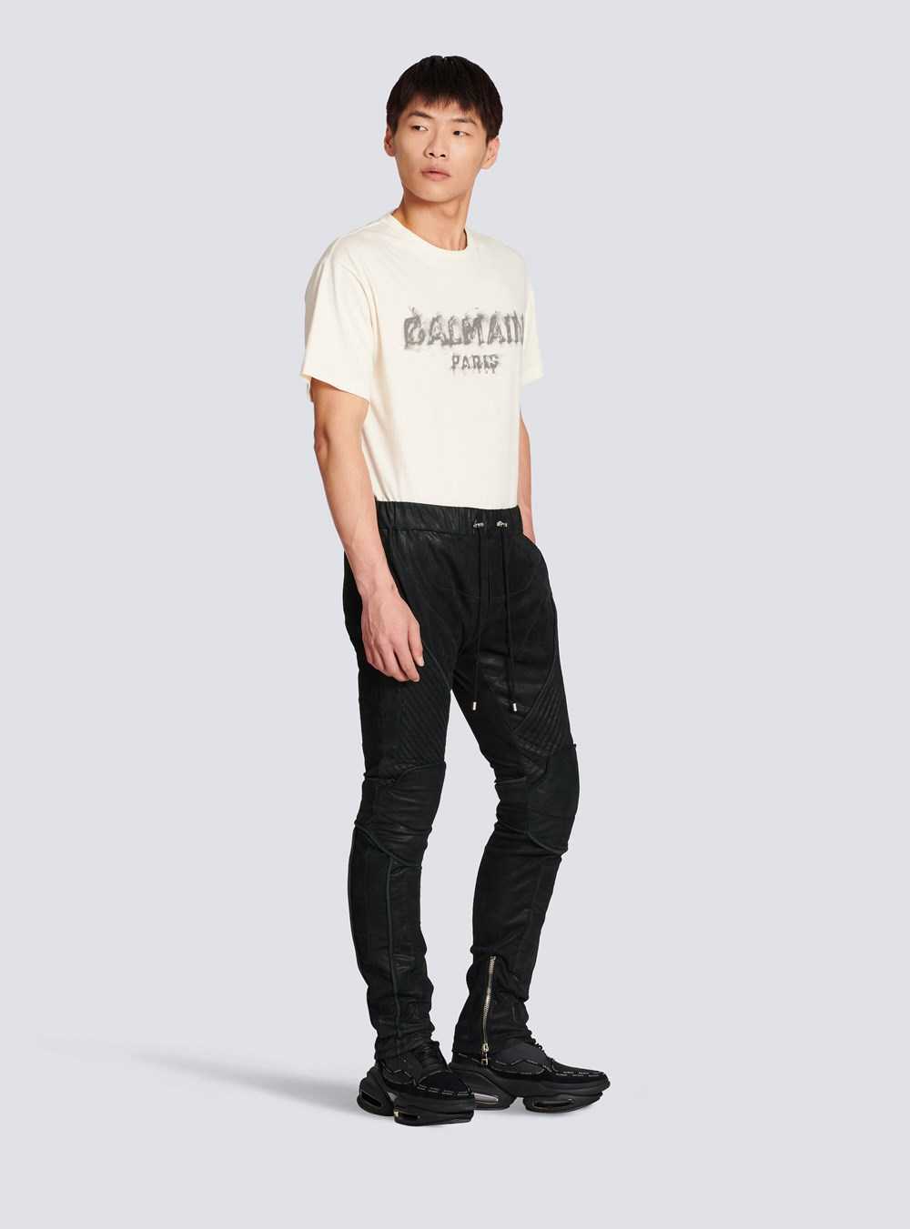 Balmain Leather Jogging Bottoms Black | ASOWJYR-90