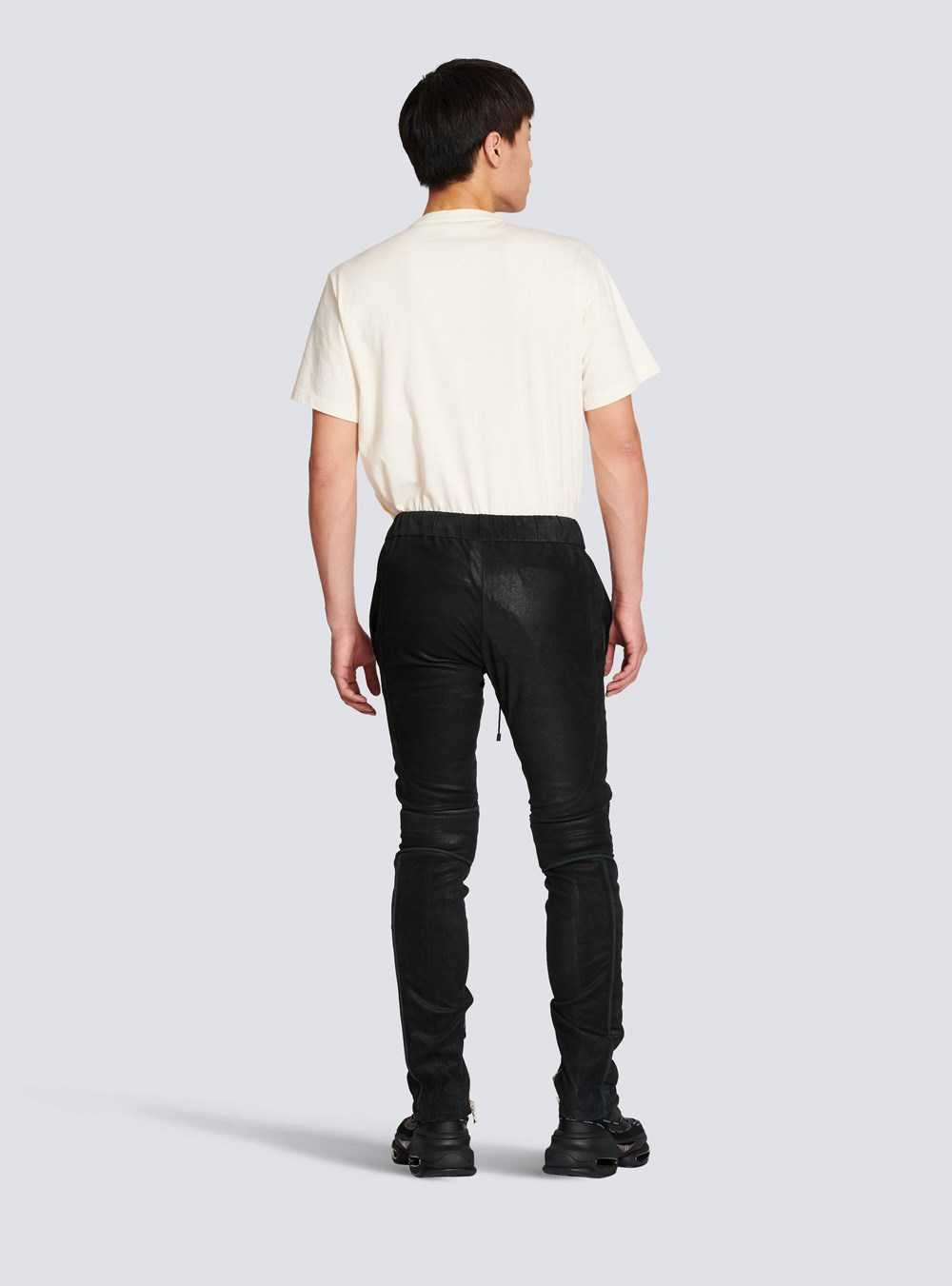 Balmain Leather Jogging Bottoms Black | ASOWJYR-90