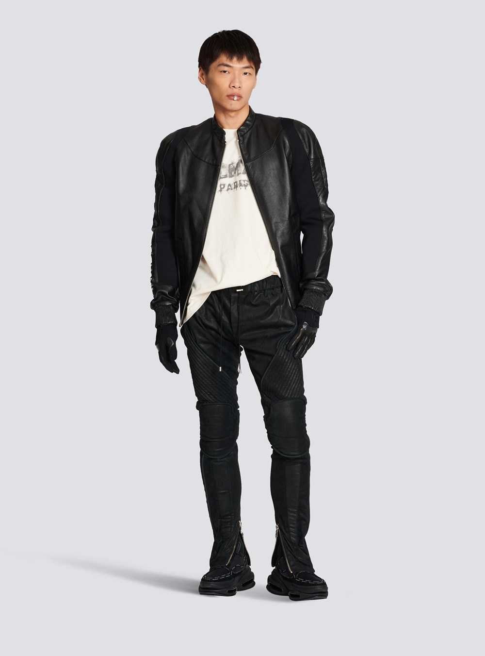 Balmain Leather Jogging Bottoms Black | ASOWJYR-90