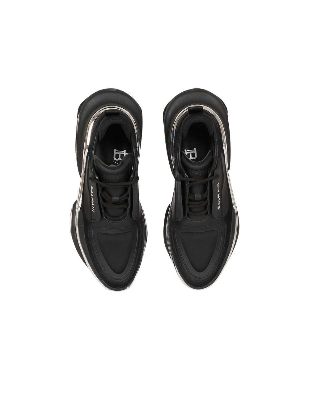 Balmain Leather, Metal And Suede B-bold Low-top Sneakers Black | JDBASOF-09