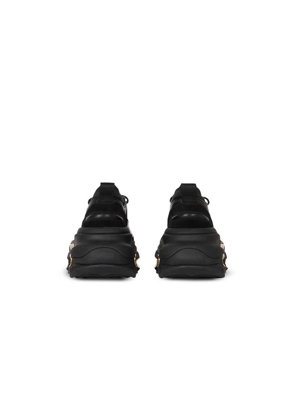 Balmain Leather, Metal And Suede B-bold Low-top Sneakers Black | PWZBSVY-61